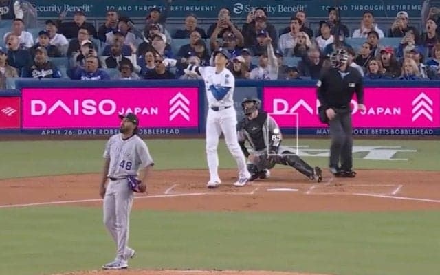 何故、そこに投げた？ 大谷翔平、特大6号で“投手ドン引き”「そら打たれる」「絶望」 ど真ん中に失投→スタンド最上段に叩き込まれる