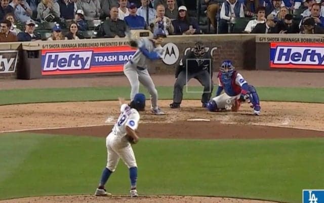 一体、何が起きた？ 今永昇太の魔球で大谷翔平に“異変”？「どうした」「珍しいな」 “あまり見ないスイング”でマン振り三振