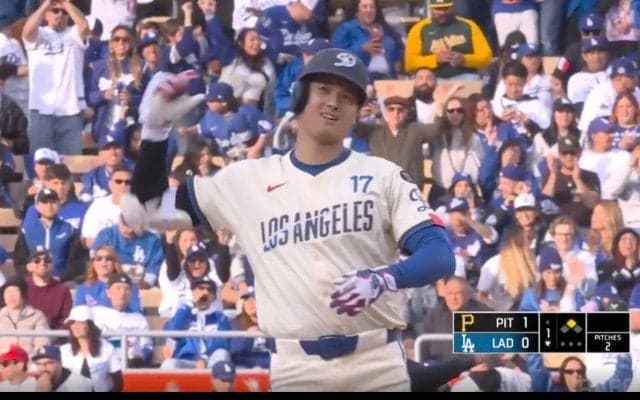 めっちゃ嬉しそう！ 大谷翔平、ヒット直後に見せた“一瞬の表情”にファン歓喜「テンション高っ！」「最高すぎる」