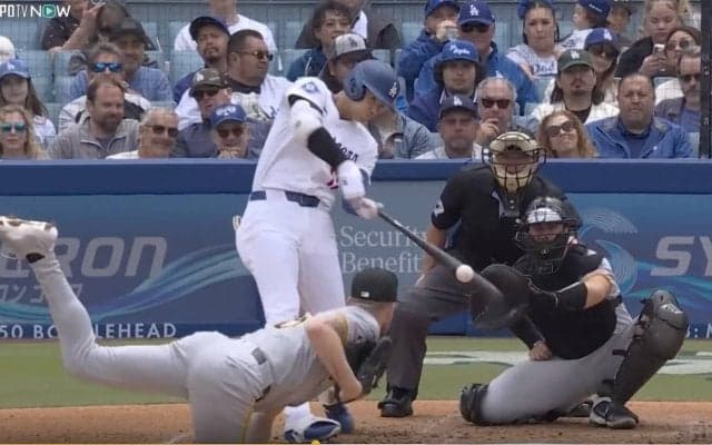 「ボール破裂した？」 大谷翔平、爆速弾丸ヒットのヤバすぎる“打球音”にファン騒然「もはや砲弾やん」 「大谷さんだけ音が違うw」