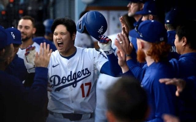 「ショウヘイが初球でサンディを攻略」CY賞右腕を打ち砕いた“183.6キロ”の7号弾丸ライナーに驚愕　ド軍猛爆15得点4連勝