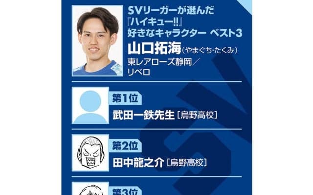 【ハイキュー‼×SVリーグ】東レ静岡の山口拓海は烏野の武田一鉄の言葉に「奮い立つ」 リベロとして目指すのは「陰の立役者」