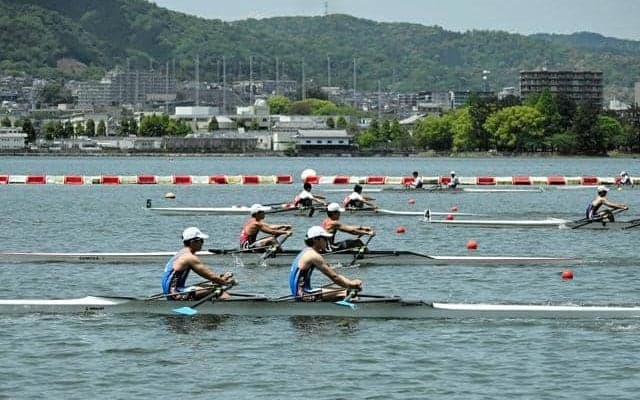 朝日レガッタ、琵琶湖で開幕　417クルーが熱戦を展開