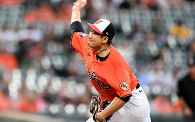 降雨57分間の中断もさすがの“適応能力”　米記者「スガノのスプリットが大好きなんだ」持ち味発揮も6回2失点で4勝目ならず