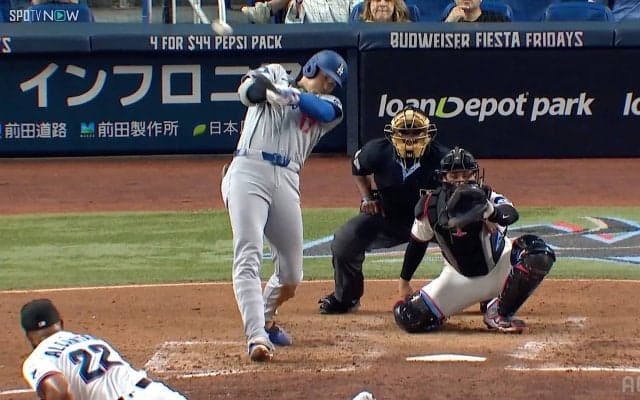 打った瞬間すでに歓声…大谷翔平の9号“高速弾”、凄まじい打球音に敵地驚き 「弾丸のような爆発音」球場どよめき止まず