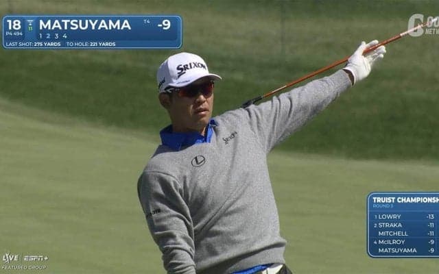 【動画】松山英樹ピンチから一転チップインバーディ締めで「63」首位と4打差で最終日へ【トゥルーイストチャンピオンシップ3日目】