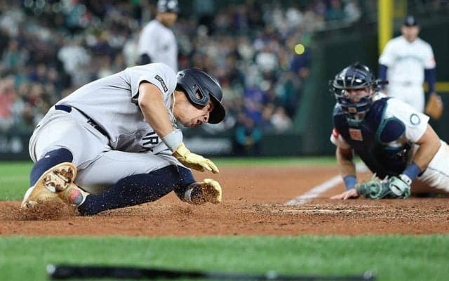 ヤ軍戦でアクシデント　ジャッジの犠飛で生還も→走者起き上がれず、救急車も登場