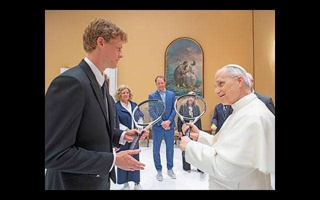  新教皇 世界1位シナーと面会 