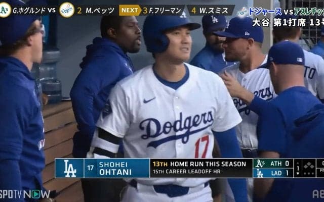 山本由伸のピカピカ笑顔！先頭打者弾の大谷翔平とわちゃわちゃ歓喜「ついに山本の日に」「やっとモロに点あげられたね」の声も