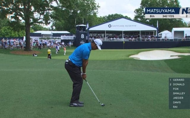 【動画】松山英樹は60位　8番パー4ではセカンドショットを約1.4mにつけバーディ