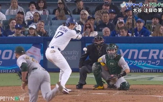 ボールを破壊？大谷翔平、豪快アーチの“打球音”に驚愕「えぐw」「バケモンかよ」 凄まじい一打に場内どよめき