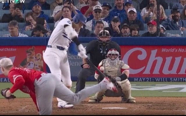 あれでホームラン入っちゃう？ 大谷翔平、想定外の“変態ゴルフ打ち”「意味わからんw」 内角低めをすくい上げて185キロ“弾丸ライナー”「量産モード突入」