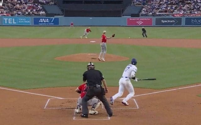 手を出すなよ！ 大谷翔平、“高速ゴロ”が爆速通過「危険すぎ」「怪我するぞ」168キロ“強烈ピッチャー返し”に「取れるわけない」