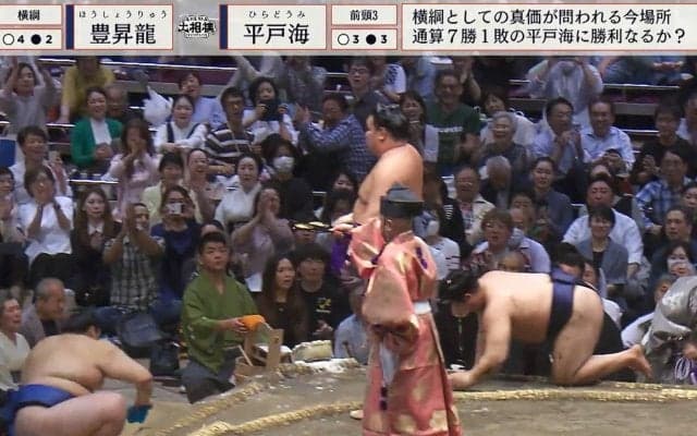 「かなり目立つ席で…」大相撲中継、人気タレントがお口“あんぐり”「マスクをとったらビックリ」「めっちゃ興奮してる」