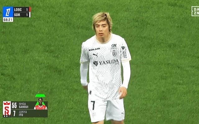 「ようやく報われた…」伊東純也が“鋭いクロス”で爆速同点ゴラッソ演出！ファン歓喜もS・ランスはまさかの降格危機…
