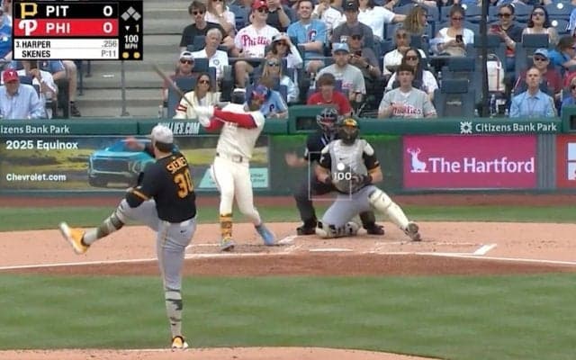 打ってみろ！ 最強右腕、160キロ剛速球で“まさかの光景”「エグい」「速すぎ」怪物スキーンズ、屈指の強打者に“全球直球勝負”→マン振り三振