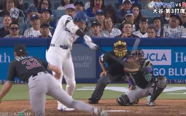 3回目は許さない…！ 大谷翔平、意地の“逆方向豪快弾”「エグい」「スゴすぎ」 打ち取られた球を“待ってました”と狙い撃ち「投げるところない」