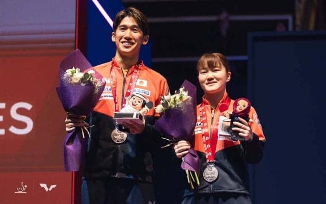 殊勲の銀メダルの“大吉”ペアに集まる称賛の声「驚異的なパフォーマンス」　吉村真晴、大藤沙月が中国撃破で躍動【世界卓球2025】