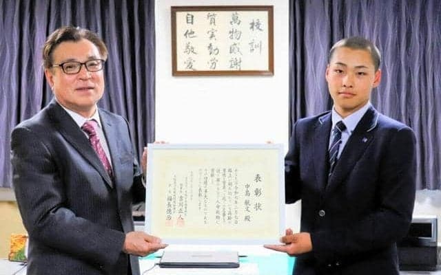 母に言われていることは…野球部の高校2年生、人命救助で善行表彰