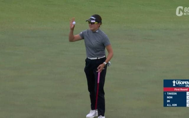 【動画】岩井千怜は1打差7位発進　17番では約6mを沈めてバーディ