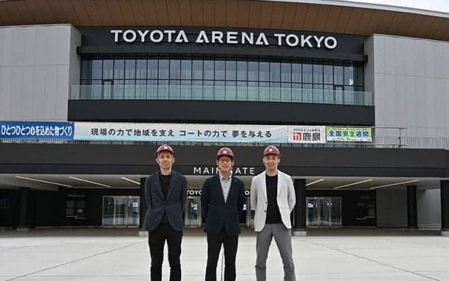 Bリーグの島田慎二チェアマンが視察…トヨタアリーナ東京の完成間近の姿に感嘆