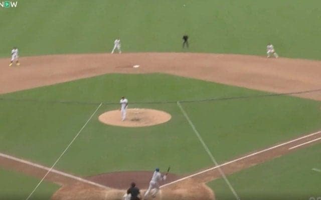 大谷翔平、軽く振って“まさかの展開”「いきなりエグい」 170キロ“弾丸ライナー”→内野陣の頭上を“爆速通過”「必ず1本は打つｗ」