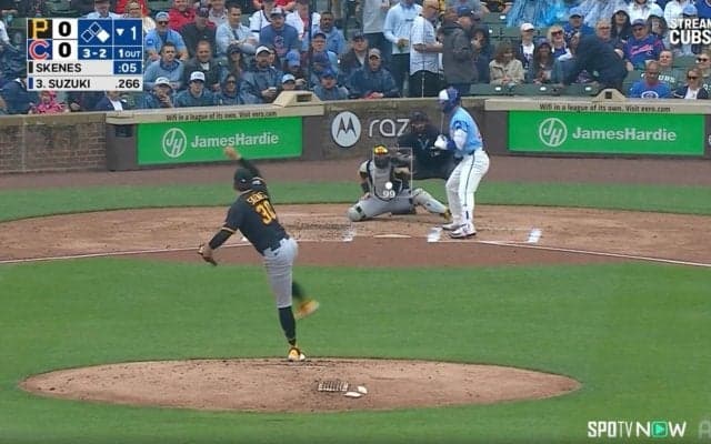 「99マイルが19インチも滑るのか？」鈴木誠也も唖然！ 剛腕スキーンズの160キロ“魔球”にX騒然