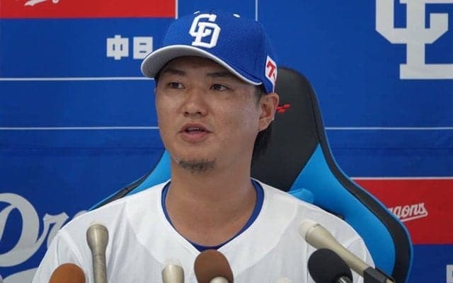 緊急トレードの佐藤龍世が入団会見　井上監督が起用明言「今日使います」…背番号65