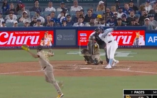 一体、何が起きた？ 挑発されたド軍パヘス、怒りの“ブチギレ打法”「バチバチすぎる」被弾した相手外野手も“怒り”リアクション「荒れてるな」