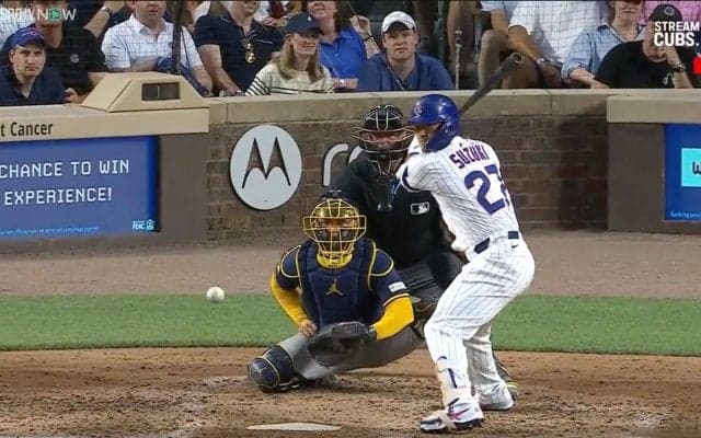 「なんて美しいフォロースルーなんだ！」鈴木誠也の“爆速ロケット弾”にX沸騰　被弾投手は口半開きで呆気に取られる