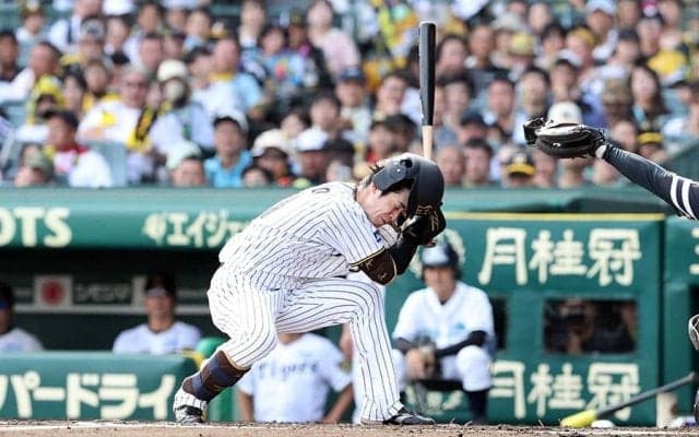阪神・中野に頭部死球　150キロ直撃も自力で立ち上がる…津森は危険球退場、甲子園騒然