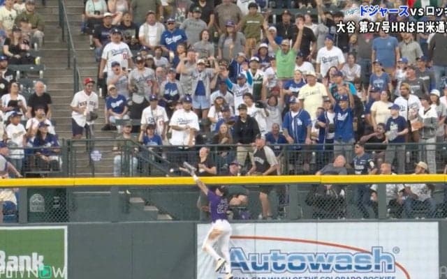 大谷翔平のメモリアル弾に観客“大ジャンプ” 衝撃の27号アーチに敵地がまさかの大歓声
