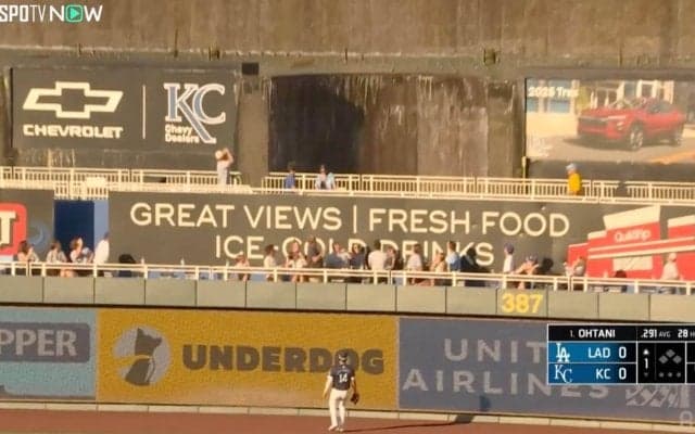 大谷翔平の“珍ホームラン”に観客が呆然リアクション…まさかの場所を不思議そうに覗き込む一幕