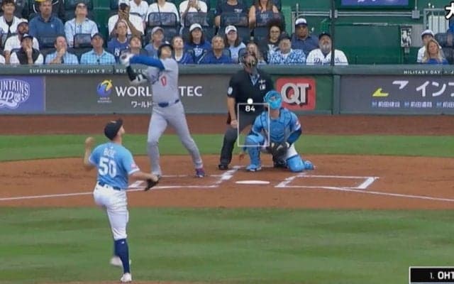 一体、何が起きた…！？ 大谷翔平の打席で“まさかの展開”「強すぎる」「怖いな…」 相手投手にとんでもない圧をかけてしまう