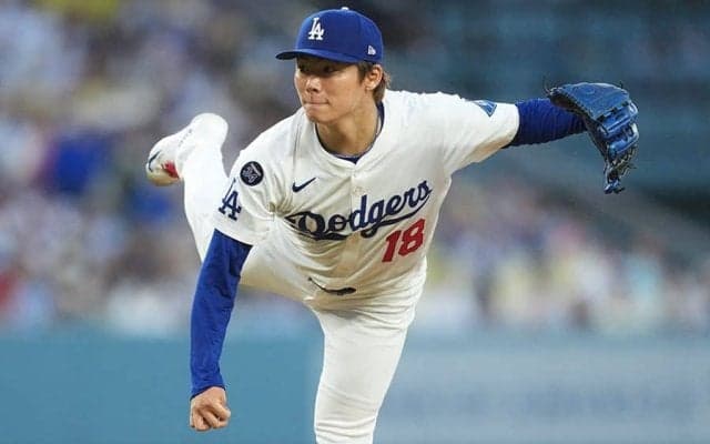 山本由伸、自己最多8勝の権利　7回1失点…大谷翔平の援護弾にはベンチで笑顔