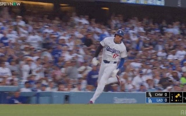 大谷翔平、“爆速”ホームインの瞬間　異次元のスピードでファンを圧倒「足はやっ！」「この走塁はエグい」