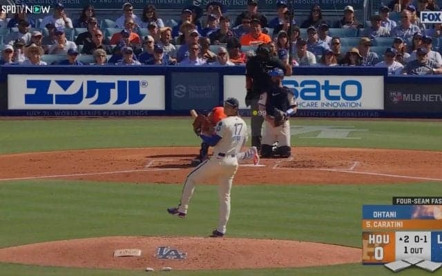 「アーイ！」大谷翔平、マウンドでも“絶叫アラート”健在…相手の自打球に“声と顔で”全力リアクションの瞬間