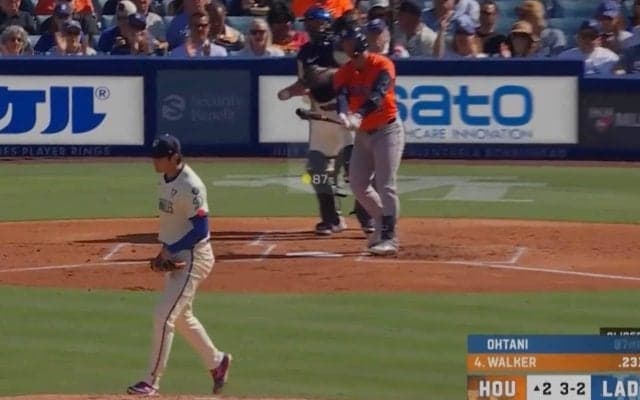 なんだこれは…？ 大谷翔平、新魔球で“異変”「ドン引き」 打者が混乱したまま“マン振り三振”→呆然リアクション「これは打てない」