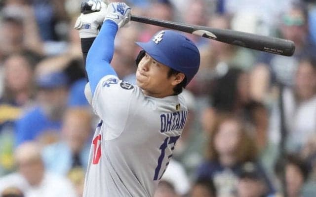 大谷翔平の先制31号を浴びたブルワーズ怪物新人が笑顔「彼を見るのは本当にクールだ」 第2打席では空振り三振を奪取「燃えた」