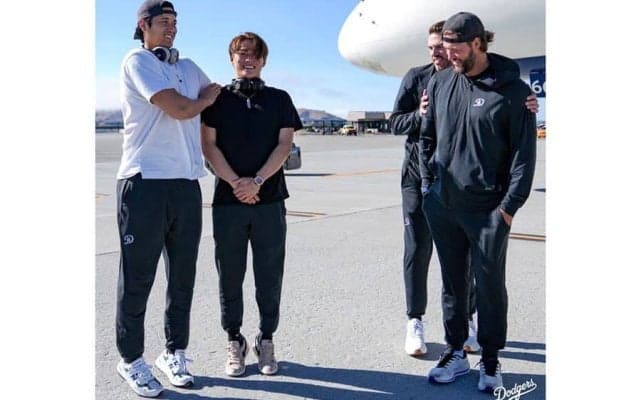 大谷翔平が背伸びしてニコリ　山本由伸と身長争い？　球団SNSがほっこり写真公開