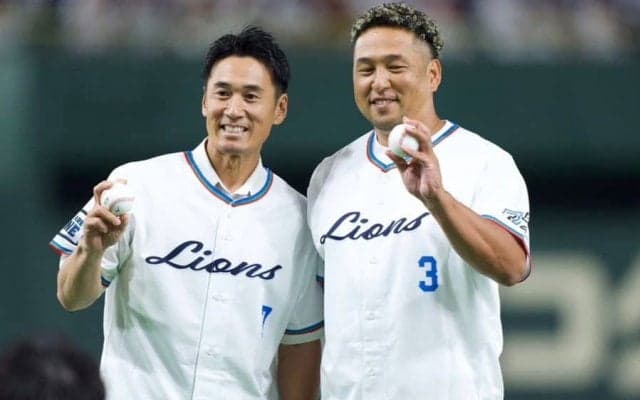 元西武・中島宏之氏が東京Dに登場　イケメンコンビの“相棒”と登場…胸熱のピッチに大歓声