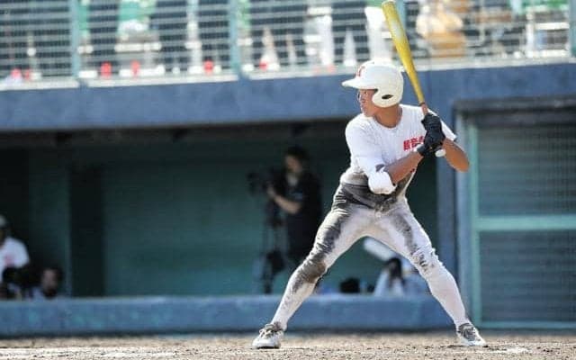 適時打放った観音寺総合の田中選手　親に「遠くから応援ありがとう」