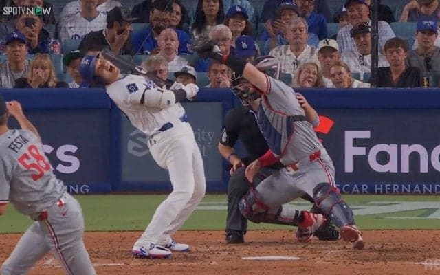 「アーーイ！」絶叫から大谷翔平がお目目パチクリ！『あっぶね～』のリアクションがかわいい「驚き谷」「顔よｗ」