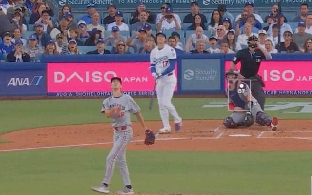 もうワケわからん！大谷翔平、爆速弾丸ライナーで“異変”「ドン引き」「そりゃビビる」相手投手の被弾リアクションが話題に