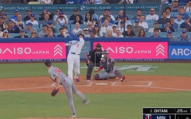 なんだこれは…？ 大谷翔平、爆速弾丸ライナーで“異常な音”「爆発した？」「めっちゃビックリ」とんでもない打球音が響き渡る… ファン騒然