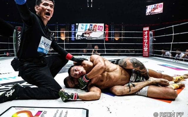【超RIZIN.4】「爆発力が半端じゃない」安藤達也、“壮絶”な2試合連続チョーク一本勝ち　ヤン・ジヨンはタップ後に失神……衝撃のラスト「救助まで完璧」