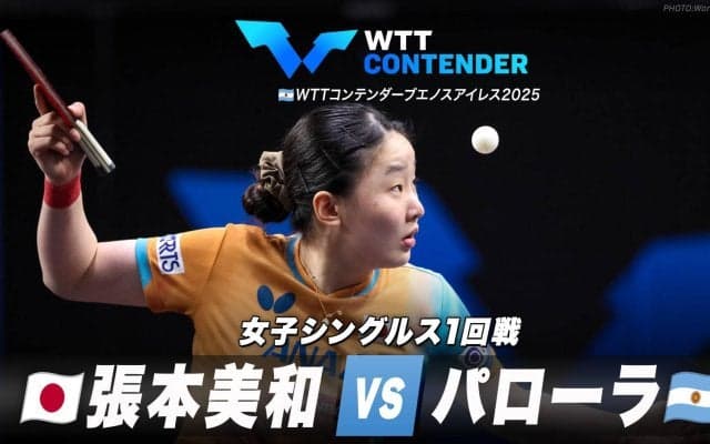 【女子シングルス1回戦】張本美和 vs パローラ｜WTTコンテンダーブエノスアイレス2025
