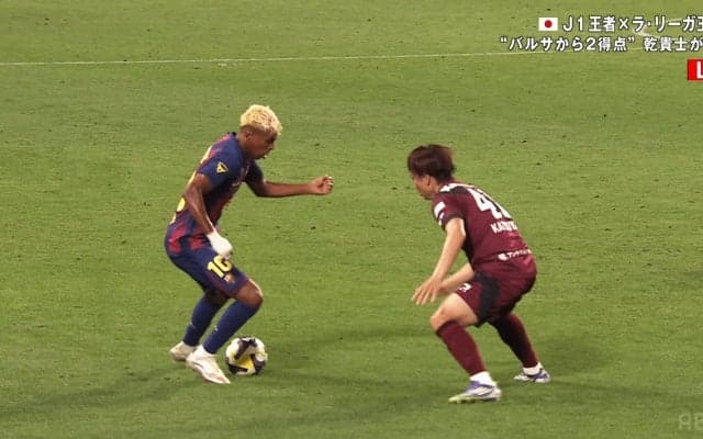 「メッシやヤマルに股抜きされたら嬉しい」乾貴士の“独特表現”が話題！バルサ新10番の“超ステップ突破”に驚愕「変態さん（笑）」「反応がサッカー小僧w」