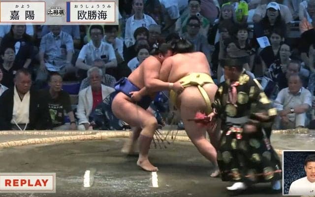 「まるで別人」“大減量”を遂げた元人気力士、驚きの近影に名物アナ驚愕 ファンも騒然 「超イケメン」「面影ないw」 大相撲名古屋場所での一コマ