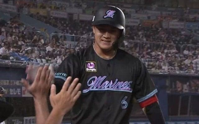 ロッテ西川史礁、プロ1号　202打席目でついに…初の4番起用に応える、場内歓声